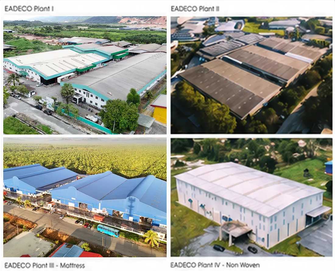 Aerial views of the four Eadeco plants in Chemor, Perak, Malaysia
